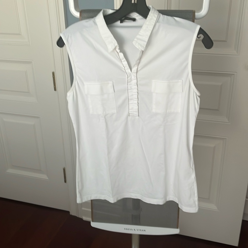 peserico white jersey shirt with poplin collar and pockets